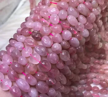Натуральный Мадагаскарский розовый кварц, нерегулярные бусины 6-8 мм, россыпь перламутра для изготовления ювелирных изделий, браслета, ожерелья, рукоделия Изображение